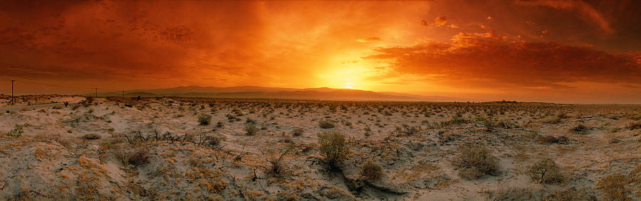 Sunset Over A Desert, Palm Springs Photograph by Panoramic Images
