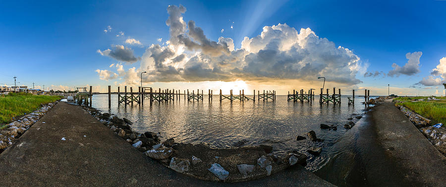 Sunset Over A Lake, Lake Pontchartrain Photograph by Panoramic Images