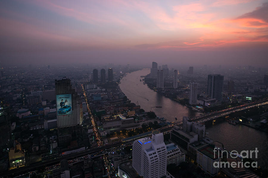 Sunset over Bangkok Photograph by Matteo Colombo
