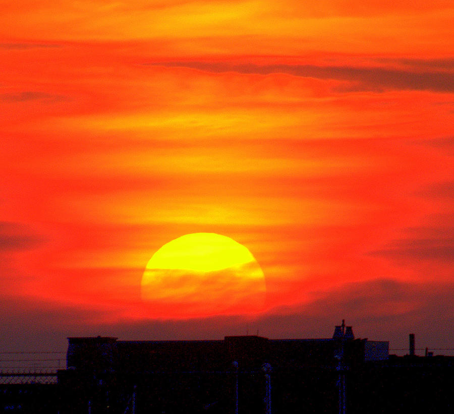 Deep Sunset over Boston Photograph by Caroline Stella