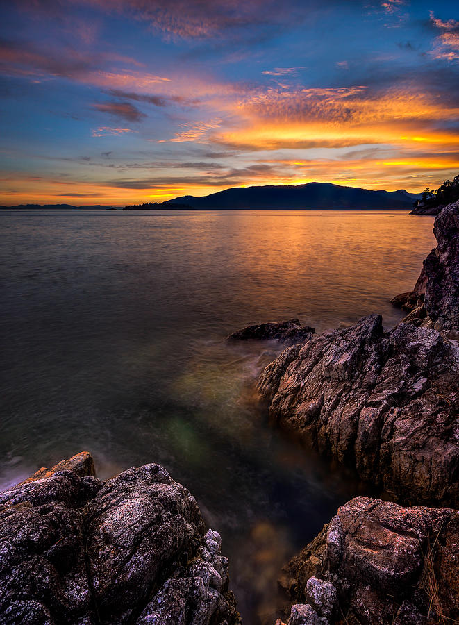 Landscape Photograph - Sunset over Bowen Island by Alexis Birkill