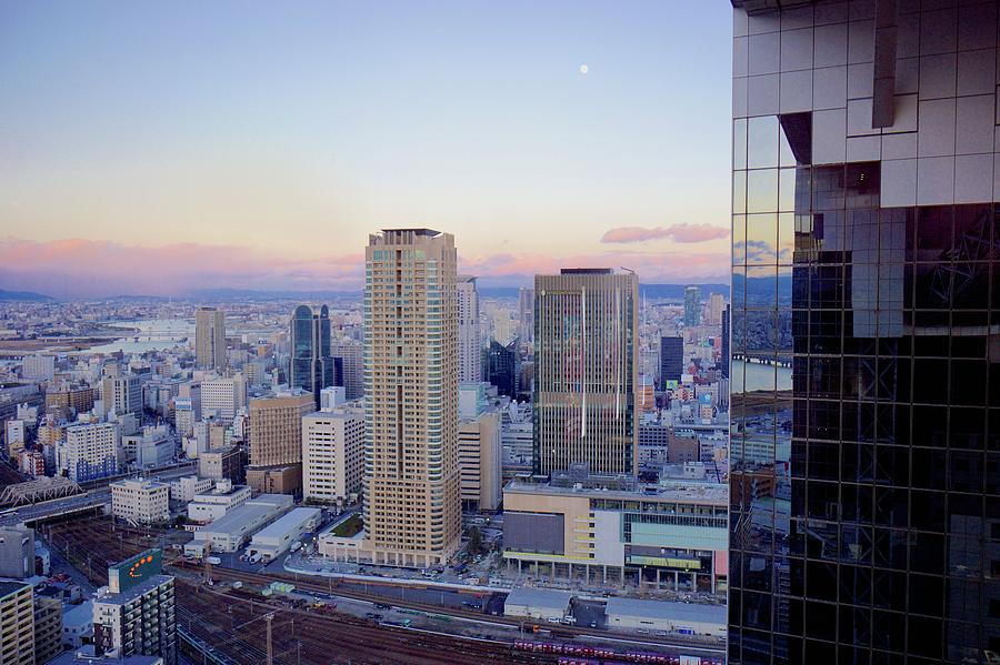 Sunset Over Buildings In Osakas Umeda Photograph by Jake Jung