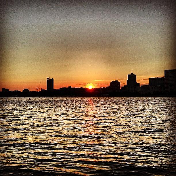 Boston Photograph - Sunset Over Cambridge 
#boston #sunset by Khamid B