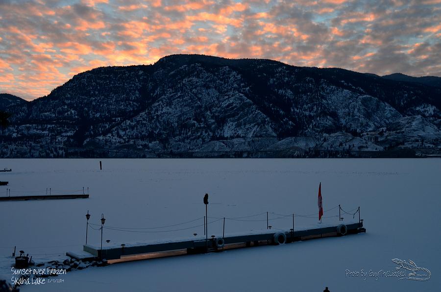 Sunset Over Frozen Skaha Lake 02-07-2014  Photograph by Guy Hoffman
