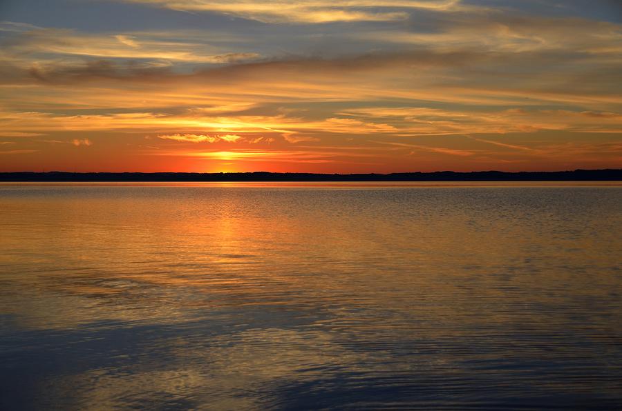 Sunset over Grand Traverse Bay Photograph by Dave Zuker - Fine Art America