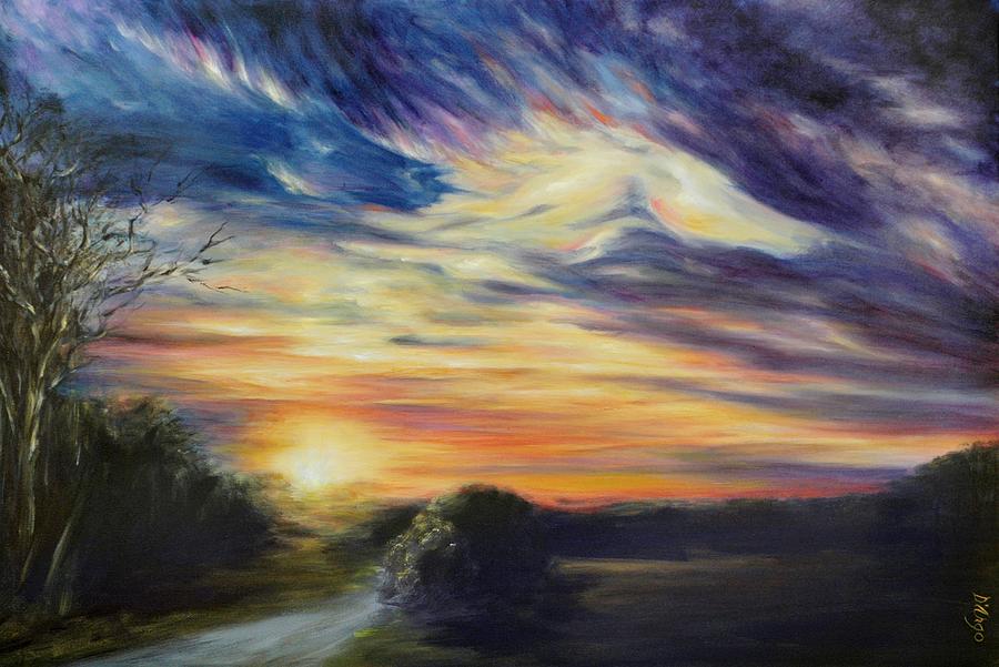 Sunset Over Horse Country Painting by Dina Dargo