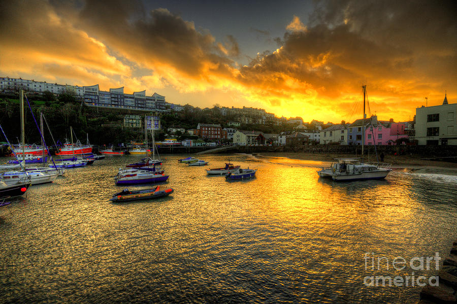 North Devon Photograph - Sunset over Ilfracombe Harbour  by Rob Hawkins