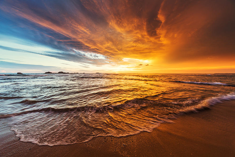 Sunset over Indian ocean Photograph by Danilovi