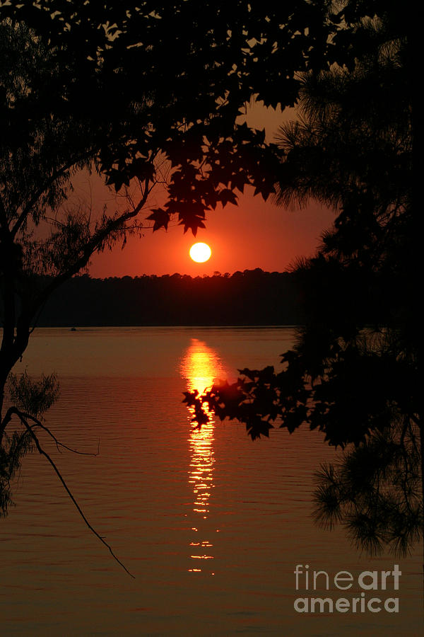 Sunset over Lake Photograph by D Wallace