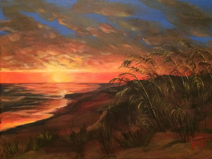 Sunset Over Lake Erie Painting by Sabine Baeckmann | Fine Art America