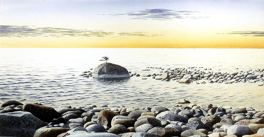 Sunset over Lake Huron Painting by Conrad Mieschke
