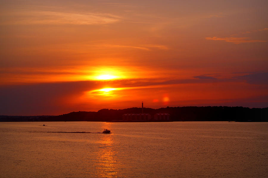 Sunset Photograph - Sunset Over Lake Ozark by Cricket Hackmann