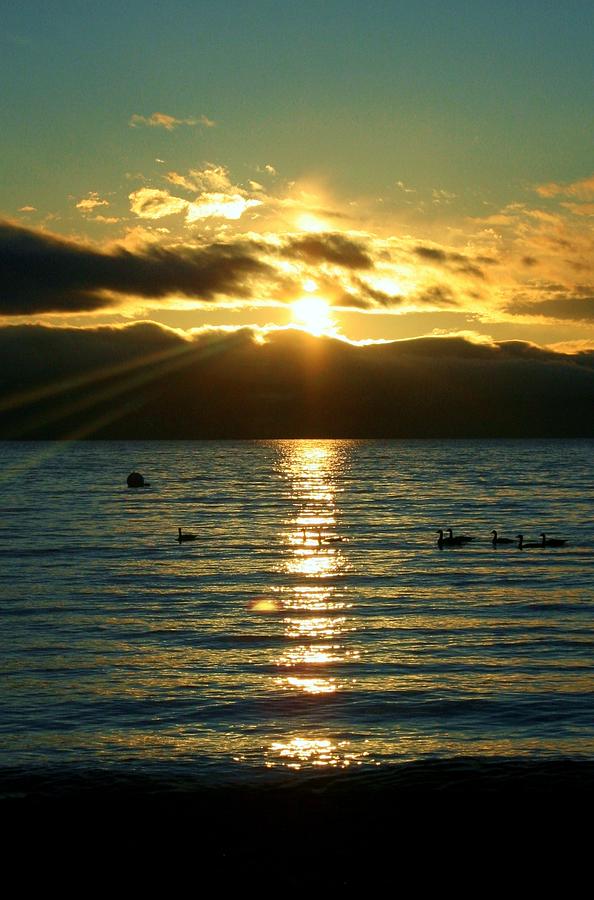 Sunset over Lake Tahoe Photograph by Ellen Heaverlo