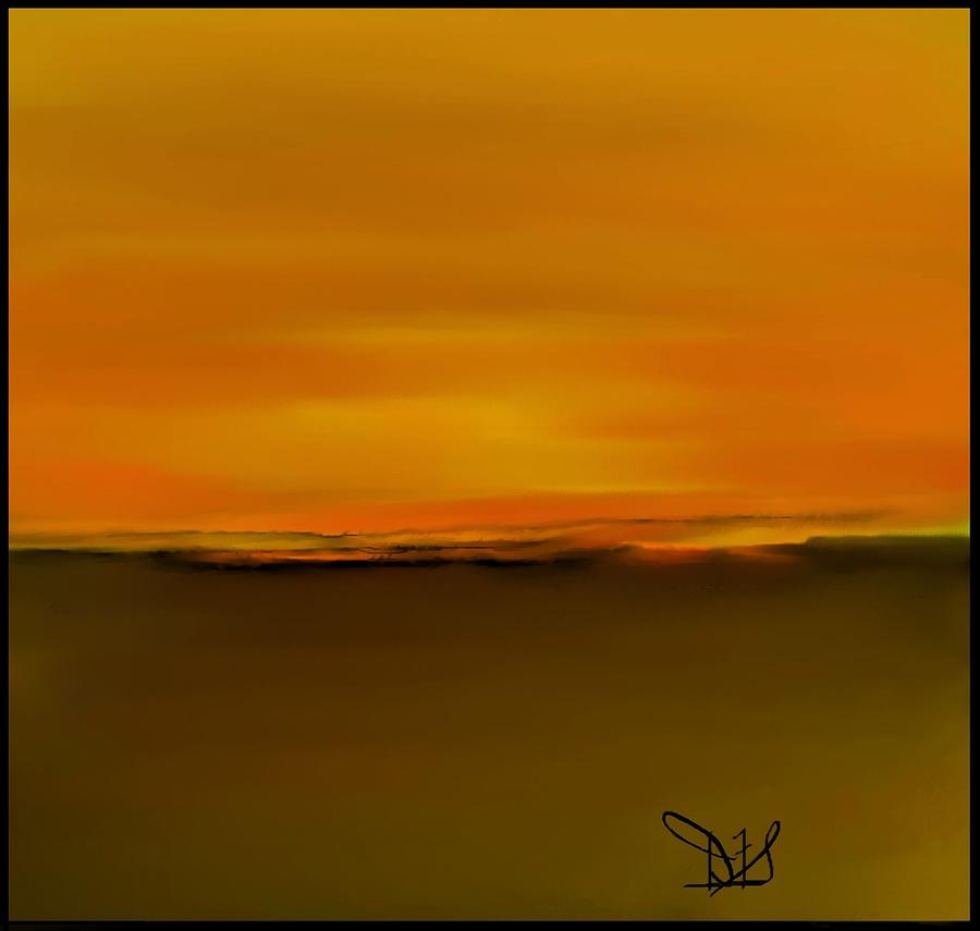 Sunset over Landscape  #4 Painting by Diane Strain