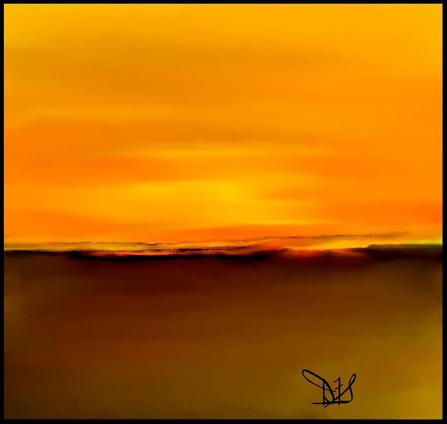 Sunset over Landscape  #5 Painting by Diane Strain