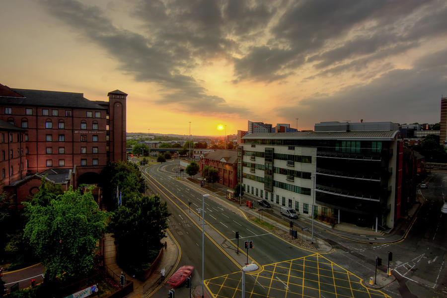 Sunset Over Leeds City Centre Photograph by Chris Mcloughlin