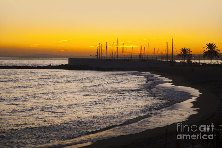 Sunset over Marbella Beach Photograph by Brenda Kean