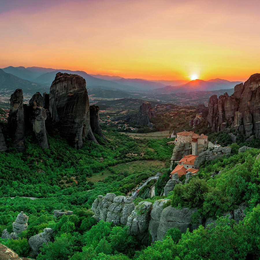 Sunset Over Meteora Photograph by Babak Tafreshi