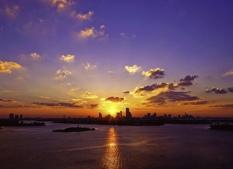 Sunset Over Miami Photograph by Lou  Novick