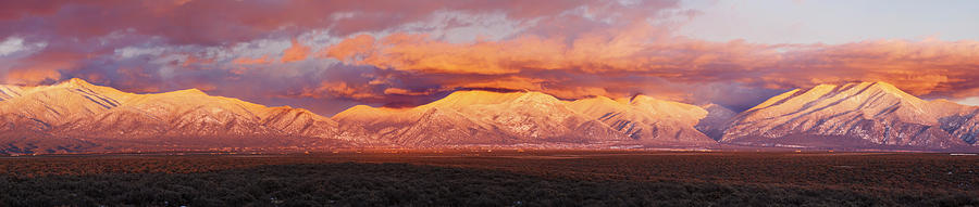 Nature Photograph - Sunset Over Mountain Range, Sangre De by Panoramic Images