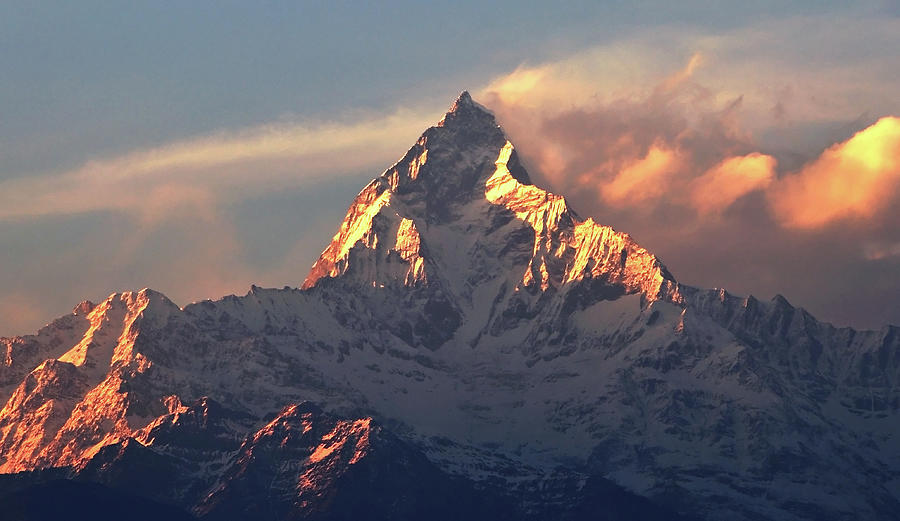 Sunset Over Mt. Machapuchare Fish Tail Photograph by Nora Carol Photography