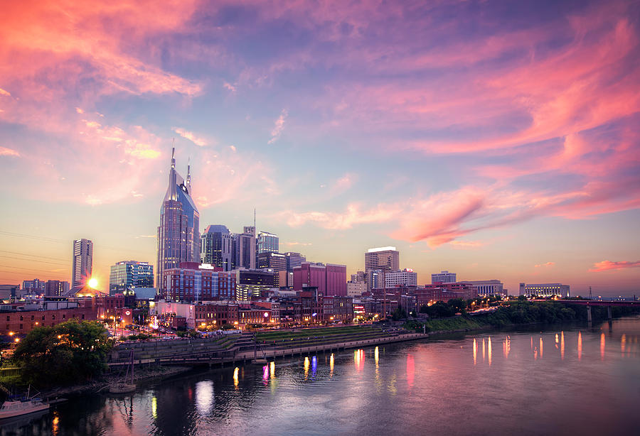 Sunset Over Nashville Photograph by Malcolm Macgregor