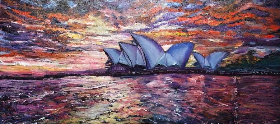 Sunset Downunder Painting by Belinda Low
