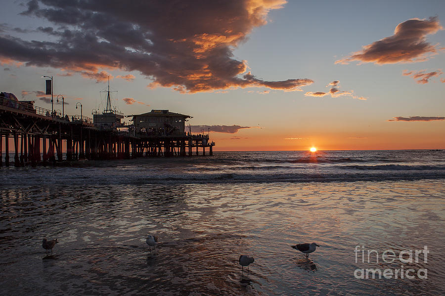 Los Angeles Photograph - Sunset over Pacific by Shishir Sathe
