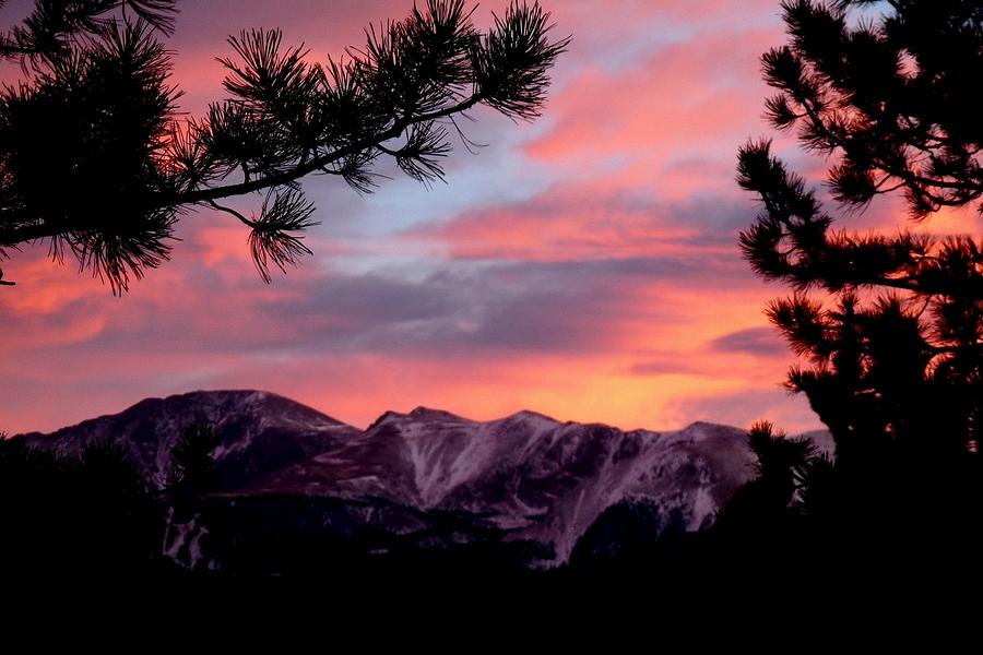 Sunset Over Pikes Peak Photograph by Marilyn Burton