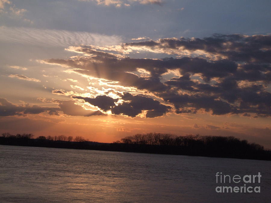 Sunset Photograph - Sunset over river by Brandon Winstead