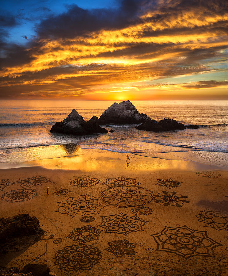 Sunset over Sand Art Photograph by Fred Rowe - Fine Art America