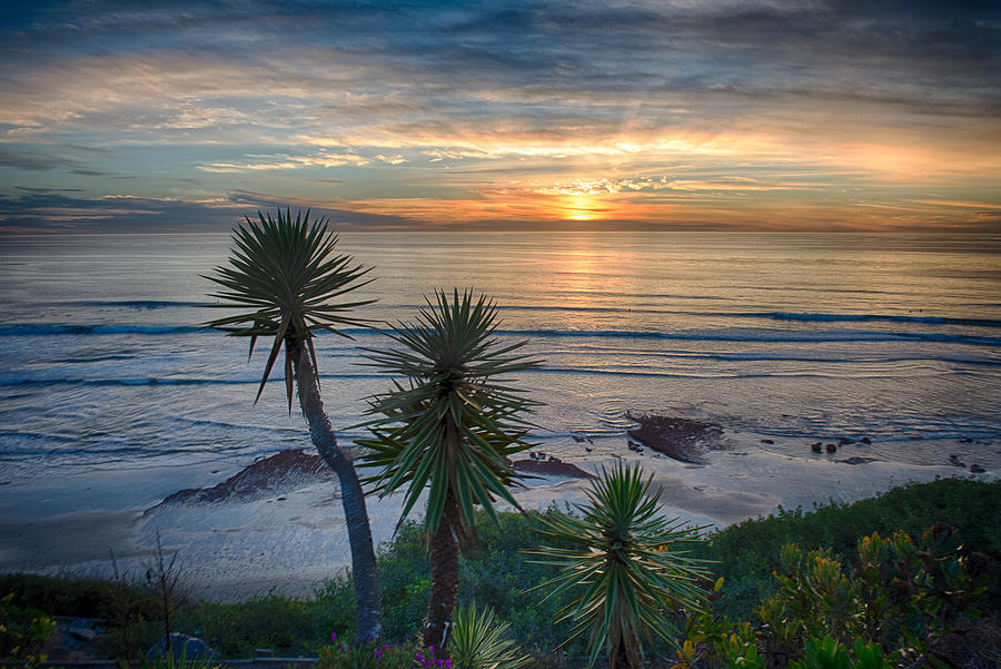 Sunset Photograph - Sunset Over Swamis - Encinitas - California by Bruce Friedman