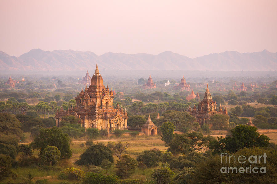 Sunset over temples of Bagan - Myanmar Photograph by Matteo Colombo