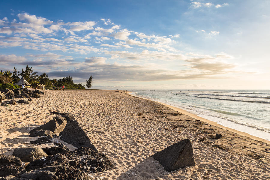 Sunset over the beach in Saint Gilles les Bains in the Reunion island Photograph by @ Didier Marti