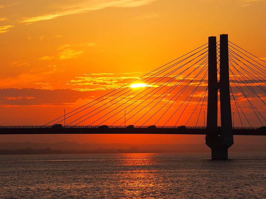 Sunset  Over The Bridge Photograph by Eriko Shinozuka