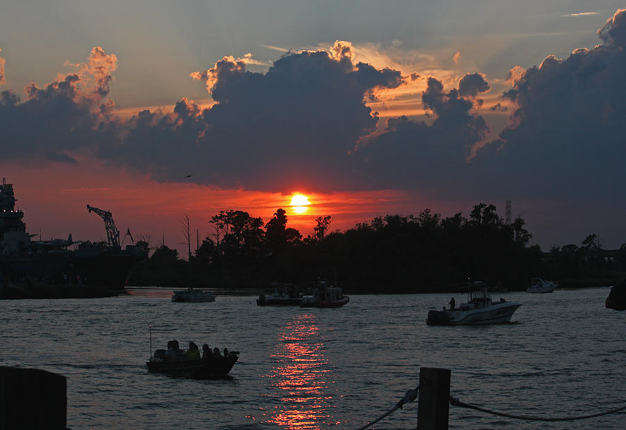 Sunset Photograph - Sunset Over the Cape Fear III by Suzanne Gaff