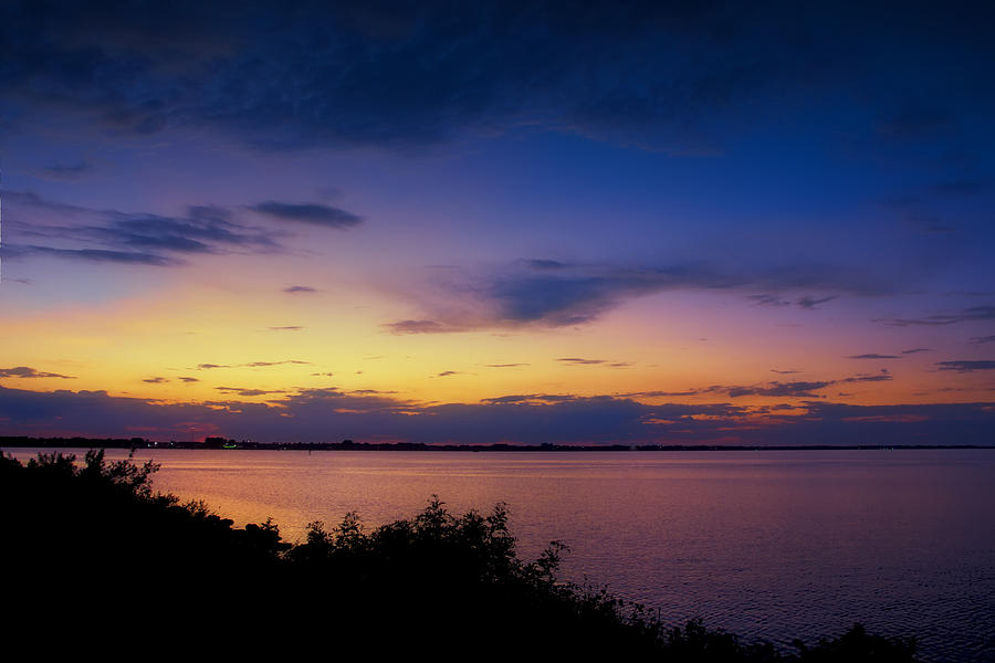 Florida Sunset Photograph - Sunset over the Causeway by Louise Hill