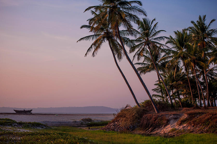 Sunset over the Goan Beach. India Photograph by Jenny Rainbow
