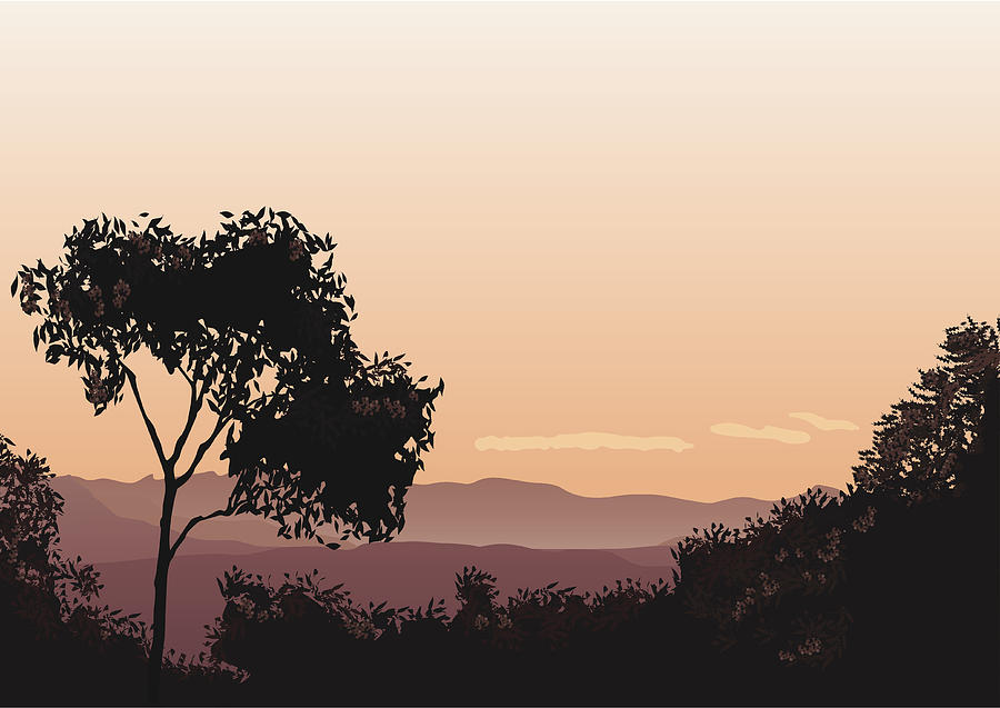 Sunset over The Lost World Drawing by Susan_Stewart