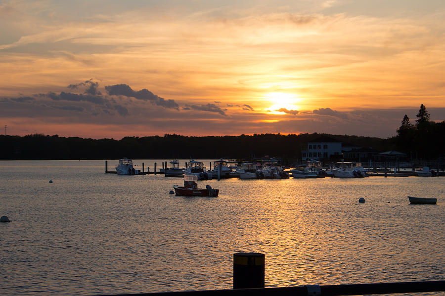 Sunset Over The Mouth Of The Saco River Photograph