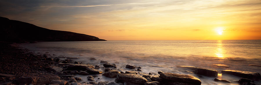 Sunset Over The Sea, Celtic Sea, Wales Photograph by Panoramic Images