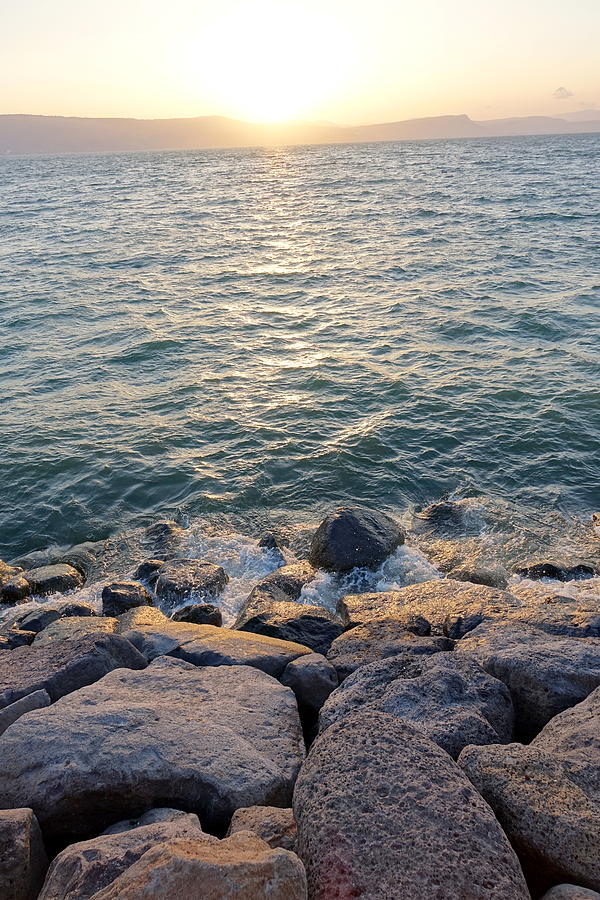 Sunset over the Sea of Galilee Photograph by Rita Adams
