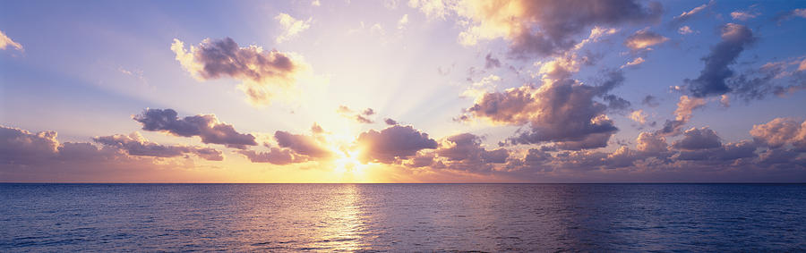 Nature Photograph - Sunset Over The Sea, Seven Mile Beach by Panoramic Images
