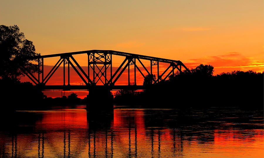 Sunset Over the Taylor Bridge Photograph by Larry Trupp