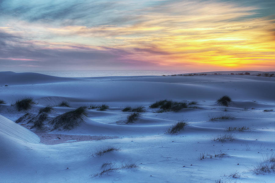 Sunset Over The White Sand Dunes Photograph by Robert Postma