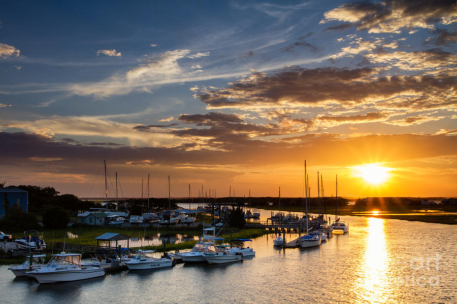 Sunset Photograph - Sunset Over Tiger Point Marina Amelia Island Florida by Dawna Moore Photography