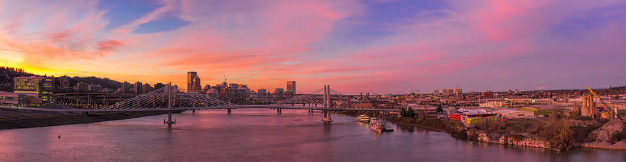 Tilikum Crossing Photograph - Sunset Over Tilikum Crossing by David Gn Tilikum Crossing Photograph - Sunset Over Tilikum Crossing by David Gn
