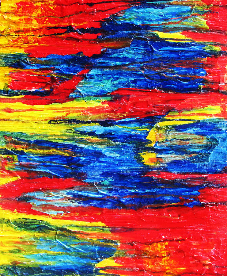 Abstract Painting - Sunset Over Troubled Waters by Stephanie Grant