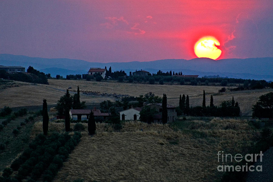 Sunset Over Tuscany in Italy Photograph by Tim Holt