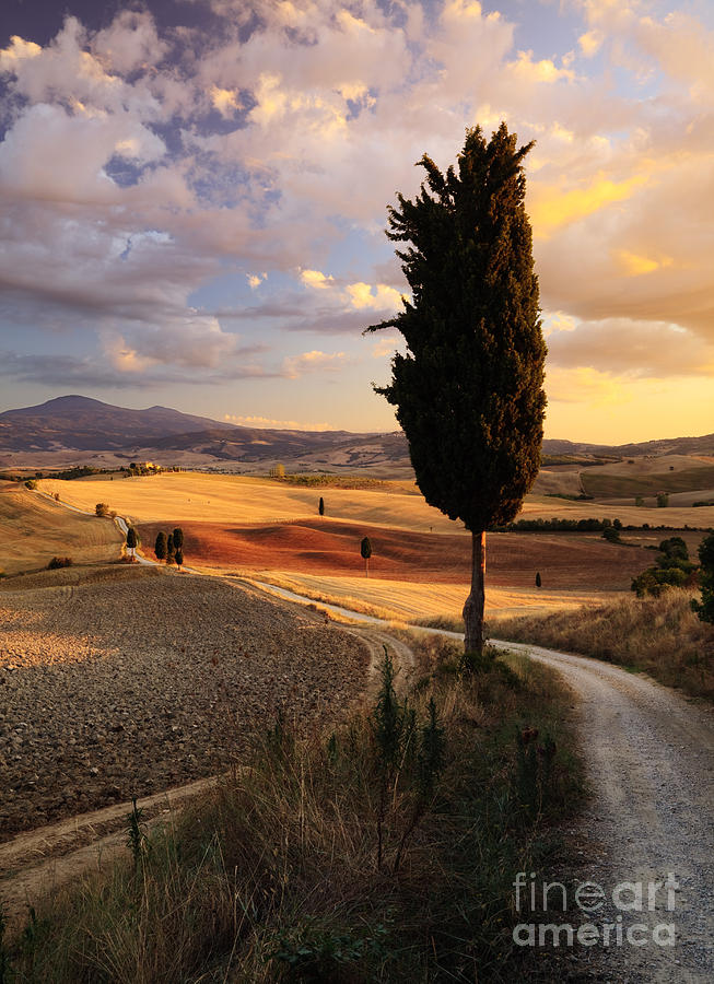 Sunset over Val dOrcia - Tuscany - Italy Photograph by Matteo Colombo
